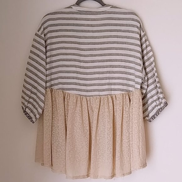 Hyku Babydoll Mixed Print High Low Top - Picture 5 of 8